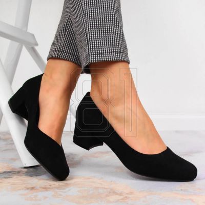7. Sergio Leone W SK354C Wildleder-Pumps mit Blockabsatz Schwarz