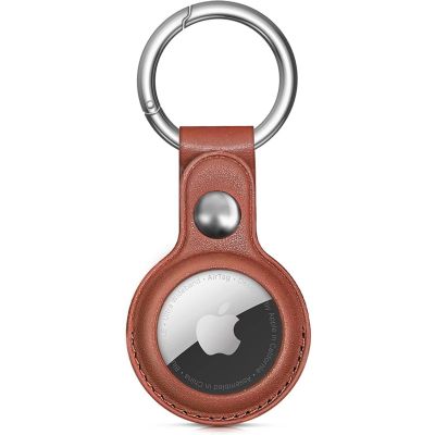 6. Apple AirTag PU Lederhülle - Schwarz, Braun, Rot, Blau - 4 Stück