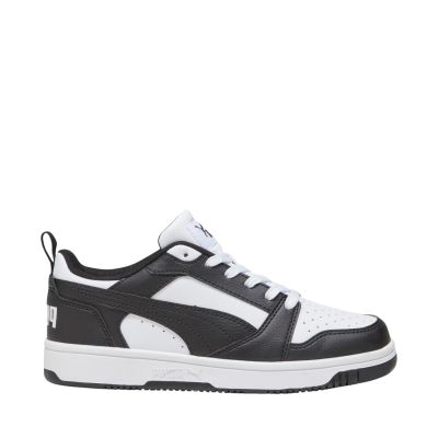 Puma Rebound V6 Lo Mid Kinderschuhe weiß und schwarz 393833 01