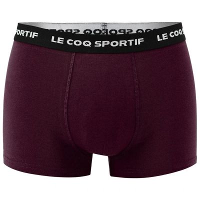 5. Le Coq Sportif Herren-Boxershorts, 3er-Pack, Schwarz, Grau, Burgunderrot