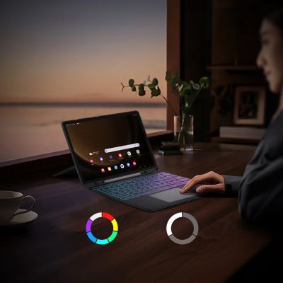 11. Dux Ducis (DK-Serie) Tastaturhülle für Samsung Tab S10 FE+ (Plus) mit Hintergrundbeleuchtung – Schwarz