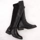 Damen-Lederstiefel im Offiziersstil, gefüttert, schwarz Rieker Z9564-00