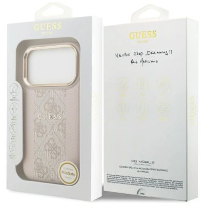 8. Guess 4G Stripe MagSafe Case für iPhone 17 Pro - Pink