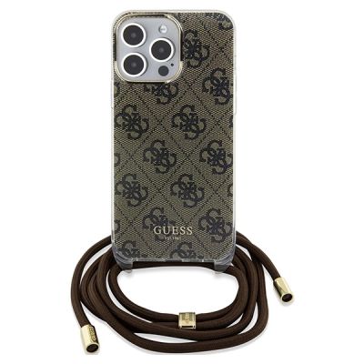 2. Guess Crossbody Cord 4G Print Hülle für iPhone 15 Pro Max – braun