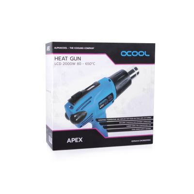 8. Alphacool 10178 Heißluftpistole 650 °C 2000 W Schwarz, Blau