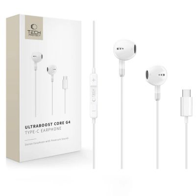 Tech-Protect Ultraboost Core G4 USB-C-Kopfhörer (kabelgebunden) – Weiß