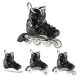 8. Nils Extreme NH10905 4-in-1 Inlineskates mit austauschbarer Hockeykufe, schwarzer LED, Größe M (35-38)