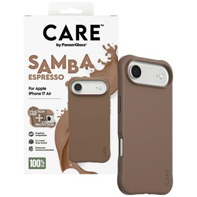 4. CARE by PanzerGlass Modische Samba MagSafe Hülle für iPhone Air - Braun
