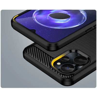 7. Carbon Case für Realme 10 5G / Realme 9i 5G Flexible Silikon-Carbon-Abdeckung Schwarz