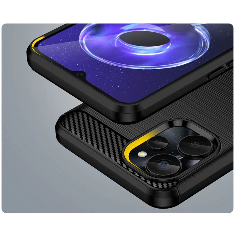 7. Carbon Case für Realme 10 5G / Realme 9i 5G Flexible Silikon-Carbon-Abdeckung Schwarz