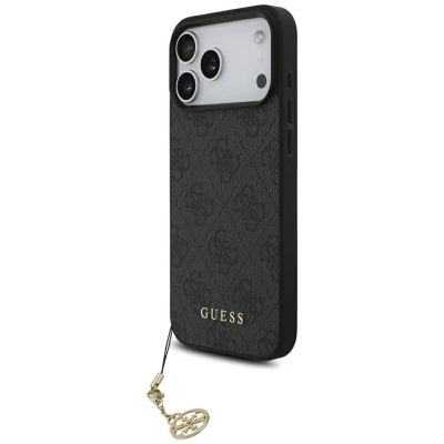 Guess 4G Charms Collection MagSafe Hülle für iPhone 17 Pro Max – Schwarz