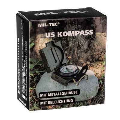 12. Kompass, Mil-Tec US Metallkompass mit Hintergrundbeleuchtung