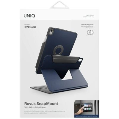 10. Uniq Rovus Snapmount Magnetic 360 Rotating Detachable Case für iPad 11" 2025 / iPad 10.9" 2022 (10. Generation) - Marineblau
