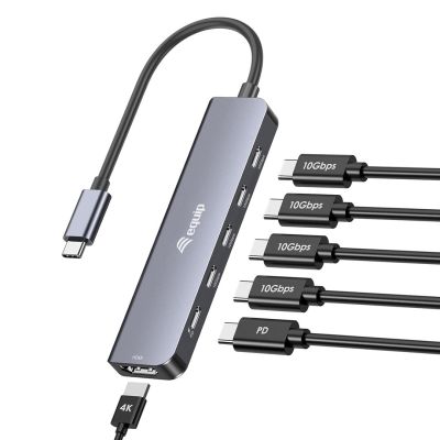 3. USB Equip 133499 6-in-1-Adapter USB 3.2 Gen 2 (3.1 Gen 2) Typ-C Grau