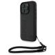 BMW Signature Leder-Cord-Case mit Wortmarke für iPhone 16 Pro Max – Schwarz