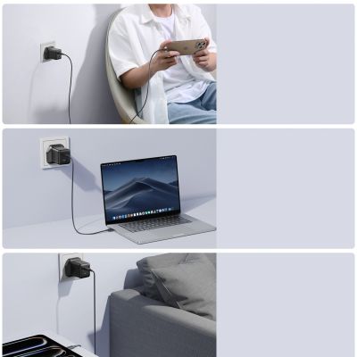 5. Joyroom JR-TCG17 45W 2 x USB-C Wandladegerät (UK-Stecker) - schwarz