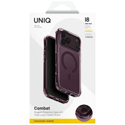 10. Uniq Combat Magclick Ladehülle für iPhone 18 Pro Max / 17 Pro Max – bordeauxrot