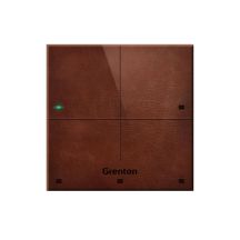 Grenton Touchpanel / 4 Touchfelder / TF-Bus / dunkle Front aus Naturleder