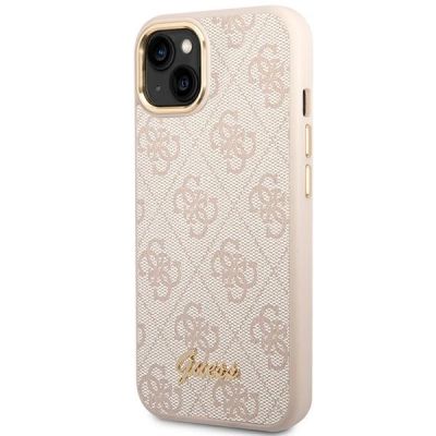 2. Guess 4G Vintage Gold Logo Hülle für iPhone 14 – Rosa