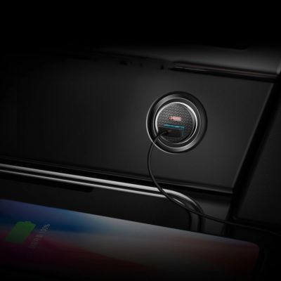 10. Baseus Circular PPS Smart-Autoladegerät mit USB Quick Charge 4.0 QC 4.0 und USB-C PD 3.0 SCP-Anschlüssen schwarz (CCALL-YS01)