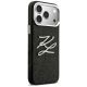 4. Karl Lagerfeld IML Glitter KL Diamond Logo Hülle für iPhone 17 Pro Max - Schwarz