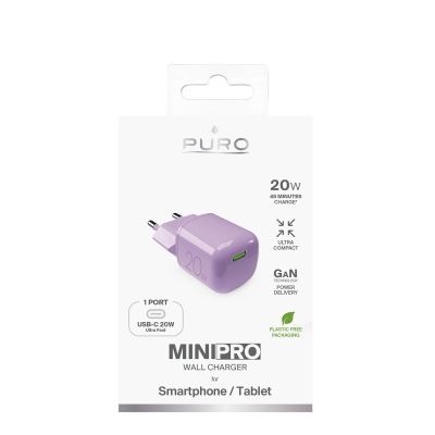 2. Puro 20W GaN USB-C Wandladegerät – Rosa