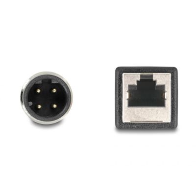 3. DeLOCK M12 D-kodiertes 4-poliges Stecker-auf-RJ45-Buchsen-Adapterkabel, 50 cm lang