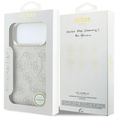 8. Guess Embossed 4G Classic MagSafe Hülle für iPhone 17 Pro / 18 Pro – Pink