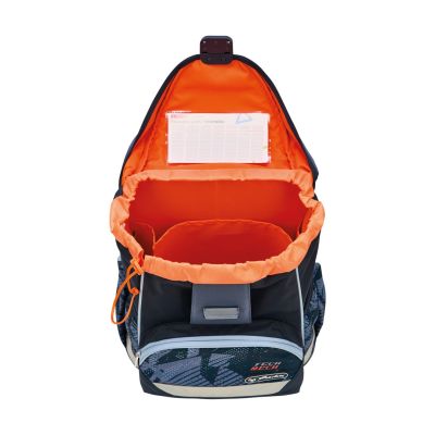 7. Herlitz UltraLight Plus TechMech Schulrucksack-Set für Jungen, Polyester, Blau, Orange