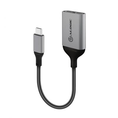 Alogic Adapter USB-C -> 2x USB-C St/2xBu 10cm Space Grau