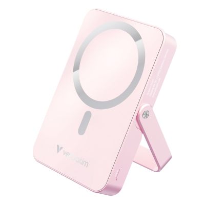 Verbatim Charge 'n' Go Magnetischer kabelloser Lithium-Polymer-Akku (LiPo) 10000 mAh, kabellos aufladbar, Pink