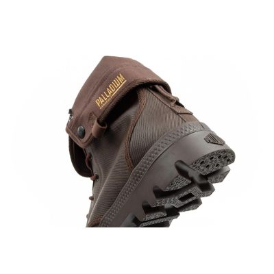 7. Palladium Herren-Sneaker, Baggy-Design, beschichtet, hoher Schaft, modisches Dunkelbraun