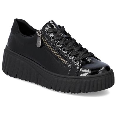 17. Rieker W N2501-00 schwarze Keilschuhe