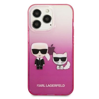 3. Karl Lagerfeld Gradient Ikonik Karl&Choupette Hülle für iPhone 13 Pro / iPhone 13 - Pink