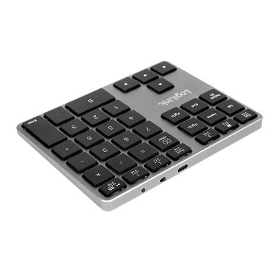 4. LogiLink ID0187 Numerisches Tastenfeld, universell, Bluetooth, Aluminium, Schwarz