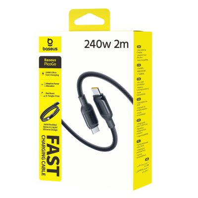 4. Baseus PicoGo 240W USB-C – USB-C-Kabel 2 m – Schwarz