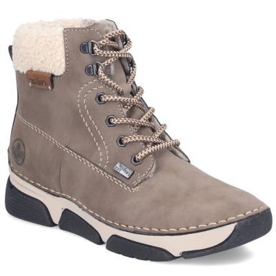 Gefütterte Damen-Lederboots im Trekking-Stil, braun, Rieker 45925-25
