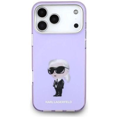 3. Karl Lagerfeld IML Aquarelle Karl & Choupette & Logo MagSafe Hülle für iPhone 17 Pro Max - Lila