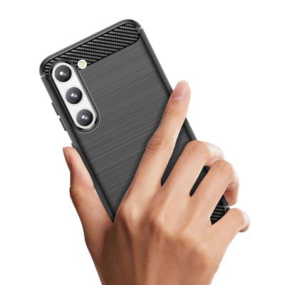 6. Carbon Case Hülle für Samsung Galaxy S23+ flexibles Silikon Carbon Cover schwarz