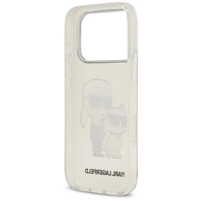 7. Karl Lagerfeld IML NFT Glitter Karl&Choupette Hülle für iPhone 18 Pro / 17 Pro - Transparent