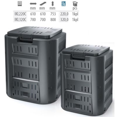 4. COMPOGREEN 220L PROSPERPLAST Gartenkompostbehälter