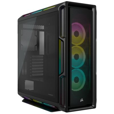 2. Corsair | Intelligentes Gehäuse mit gehärtetem Glas | iCUE 5000T RGB | Seitenteil aus Glas | Schwarz | Midi-Tower | Netzteil inklusive | ATX-Format
