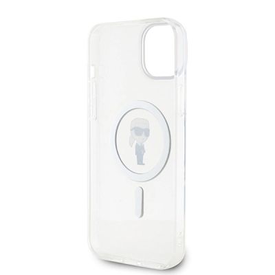 7. Karl Lagerfeld IML Ikonik MagSafe Hülle für iPhone 15 Plus – transparent