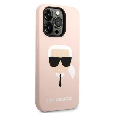 4. Karl Lagerfeld KLHMP14LSLKHLP iPhone 14 Pro 6.1" Hardcase hellrosa / hellrosa Silikon Karl`s Head Magsafe