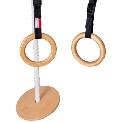 5. Turnwand aus Holz und Metall mit Metallstange und Zubehör für Kinderbank K 721B A076