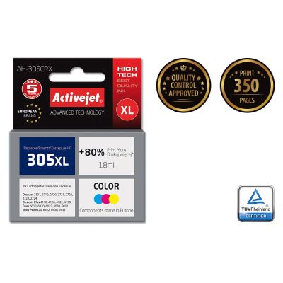 2. Activejet AH-305CRX Tinte (ersetzt HP 305XL 3YM63AE; Premium; 18 ml; rot, blau, gelb)