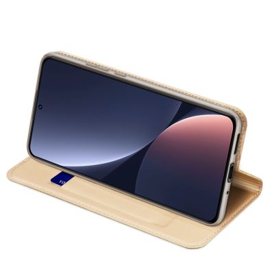 5. Dux Ducis Skin Pro Hülle Xiaomi 13 Flip Card Wallet Gold Ständer