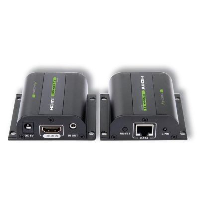 TECHLY HDMI-Verlängerung, HD 3D, 60 m, PO, RJ45, IR-Fernbedienung, IDATA EXT-E70I