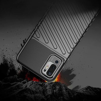 3. Thunder Case Flexibel Robuste Panzer Handyhülle TPU Schutzhülle für Xiaomi Redmi Note 10 5G / Poco M3 Pro schwarz