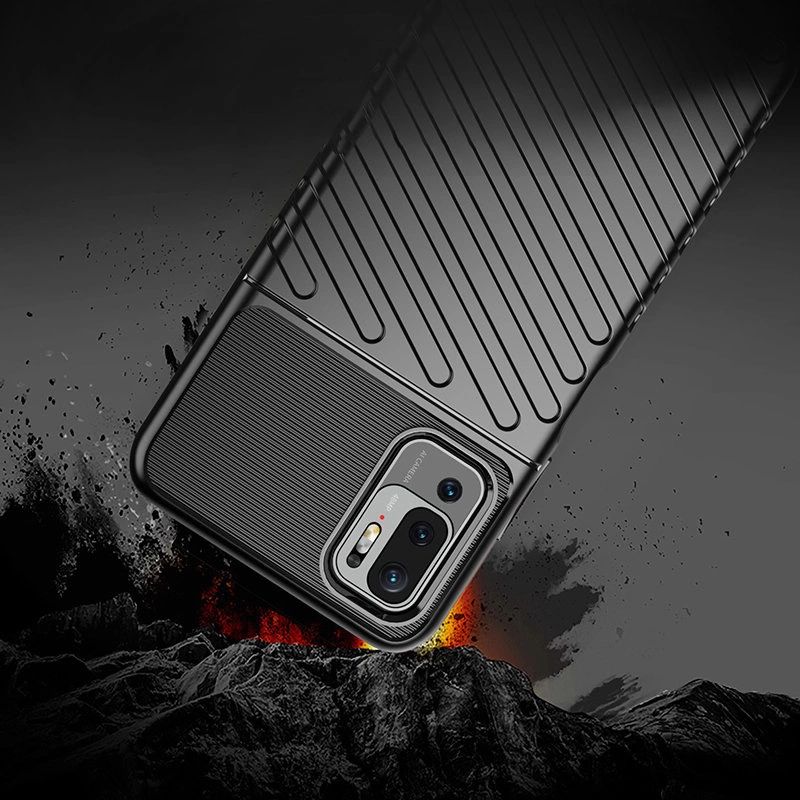 3. Thunder Case Flexibel Robuste Panzer Handyhülle TPU Schutzhülle für Xiaomi Redmi Note 10 5G / Poco M3 Pro schwarz